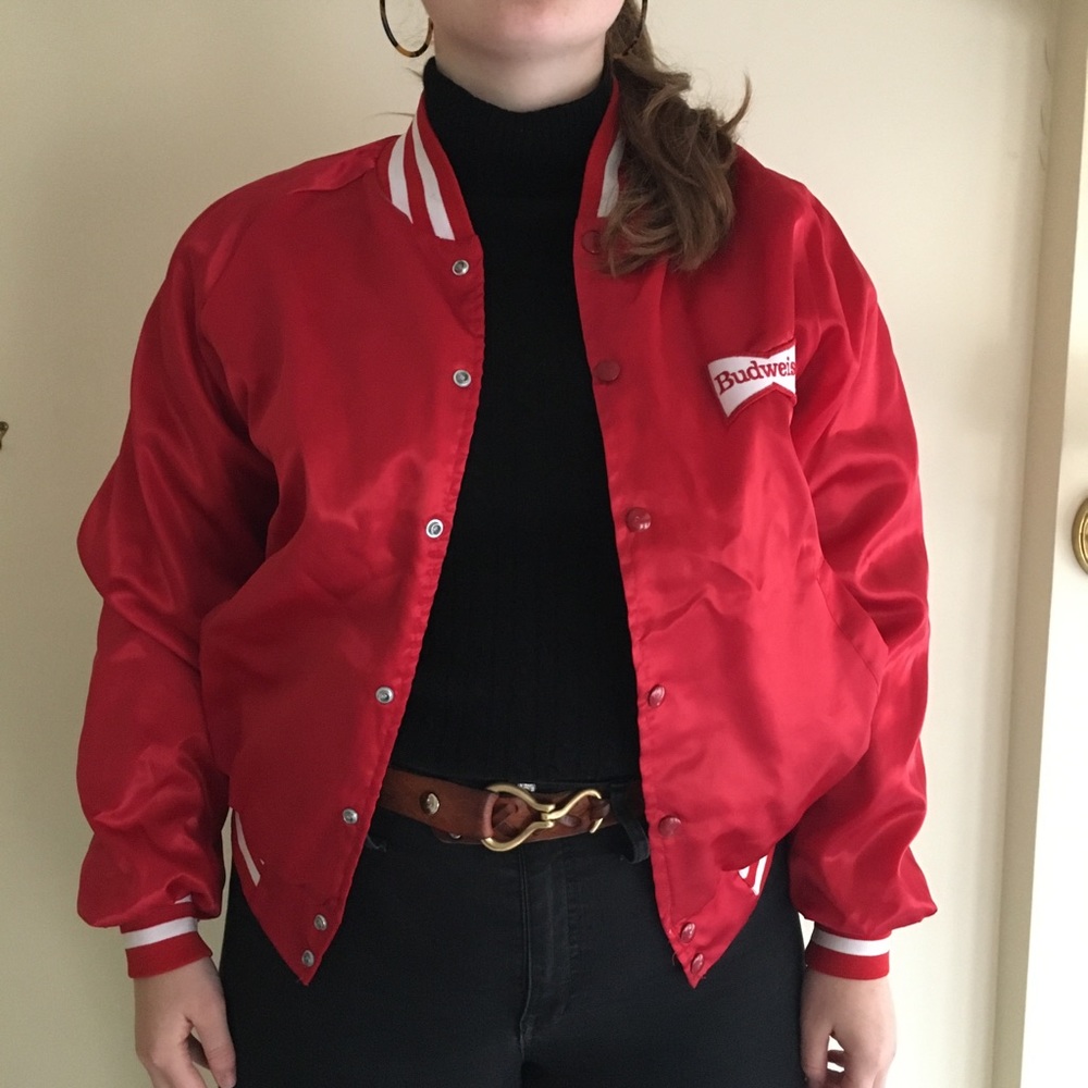 Official Vintage Budweiser Logo Bomber Jacket